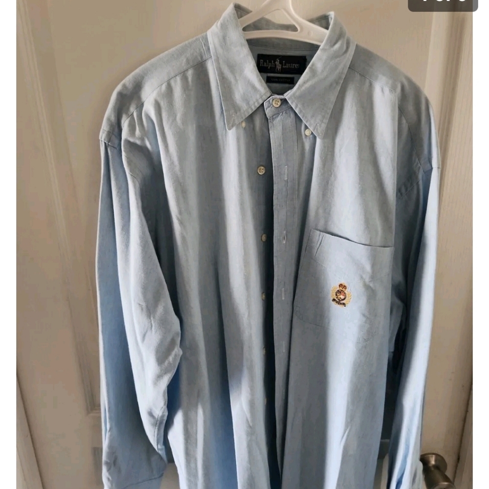 Ralph lauren Cinch Blue Chambray  Button-Up Shirt Large